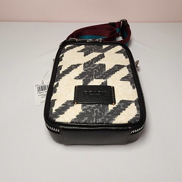 Coach CJ672 STANTON CROSSBODY WITH HOUNDSTOOTH PRINT - Picture 2 of 4